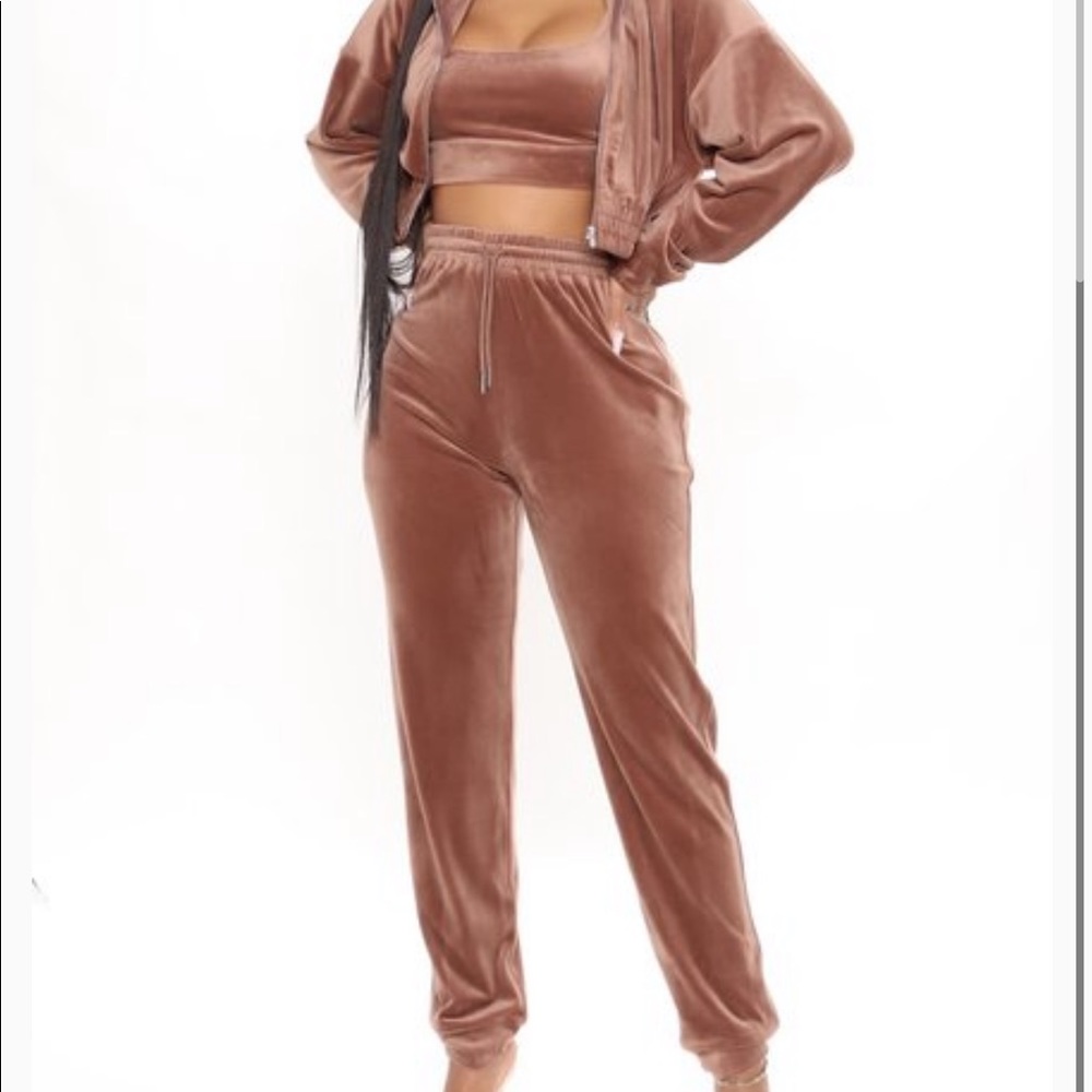 Brand new Fashion Nova 3 piece velour jumpsuit